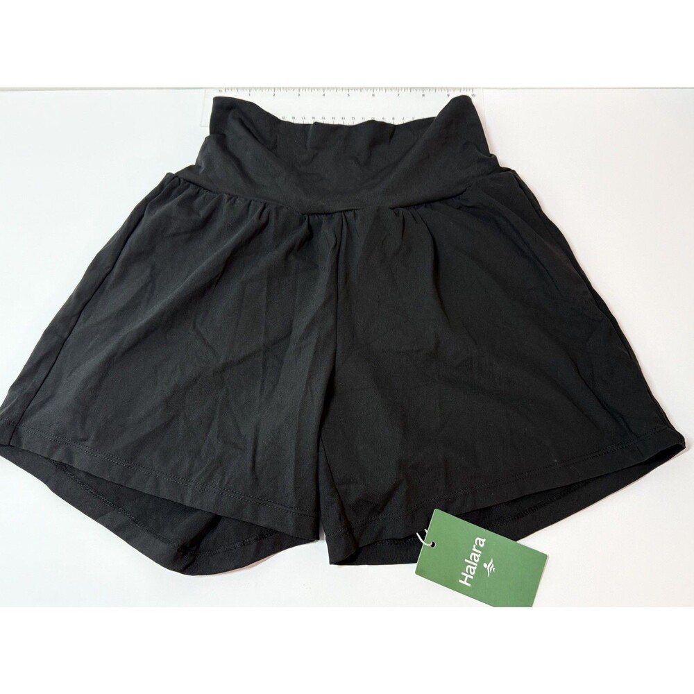 Halara Womenโs Black 2-in-1 SoftlyZero Shorts 5" Inseam Stretch Small